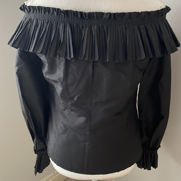 Oscar de La Renta Pleated Silk Top - Picture 3 of 8